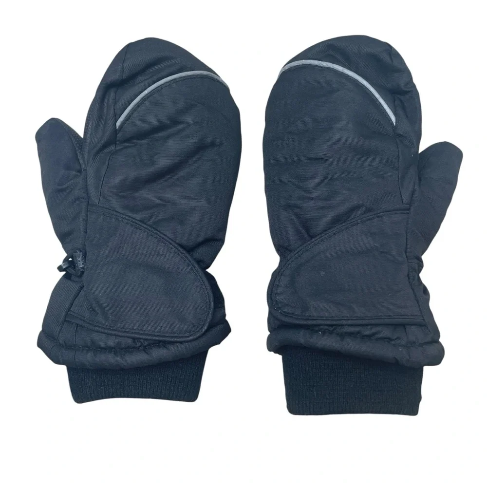 Kids Black Gloves Winter Mittens Snow Fazitrip 4-6